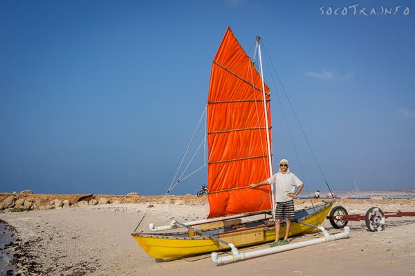 Junk rig sail on Socotra island