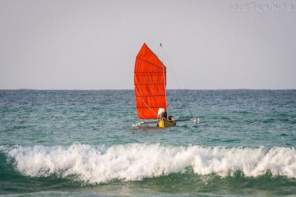 Junk rig sail on Socotra island