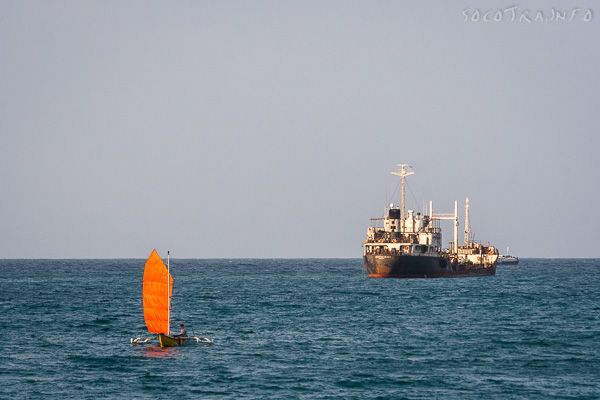 Junk rig sail on Socotra island