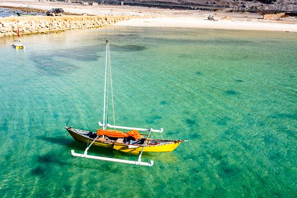 Junk rig sail on Socotra island