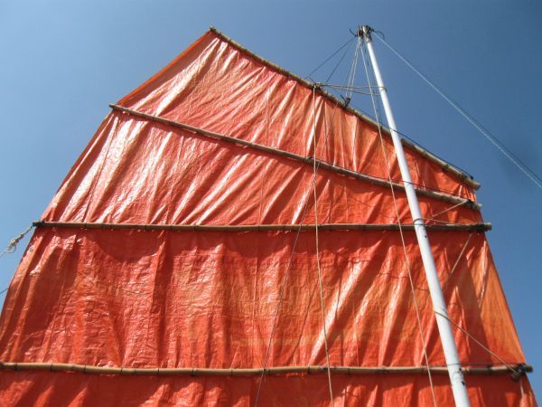 Junk rig sail on Socotra island