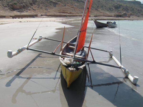 Junk rig sail on Socotra island