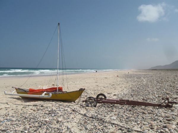 Junk rig sail on Socotra island