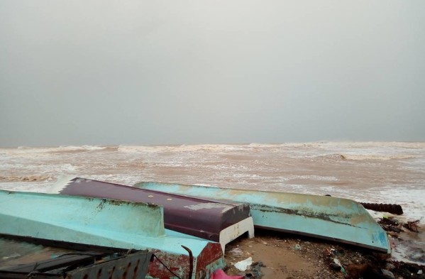 Tropical cyclone Mekunu near the island of Socotra