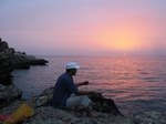 Socotra in the summer: Fishing from shore near the Hadibo