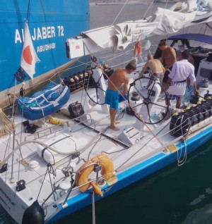 Sailing boat on Socotra seaport